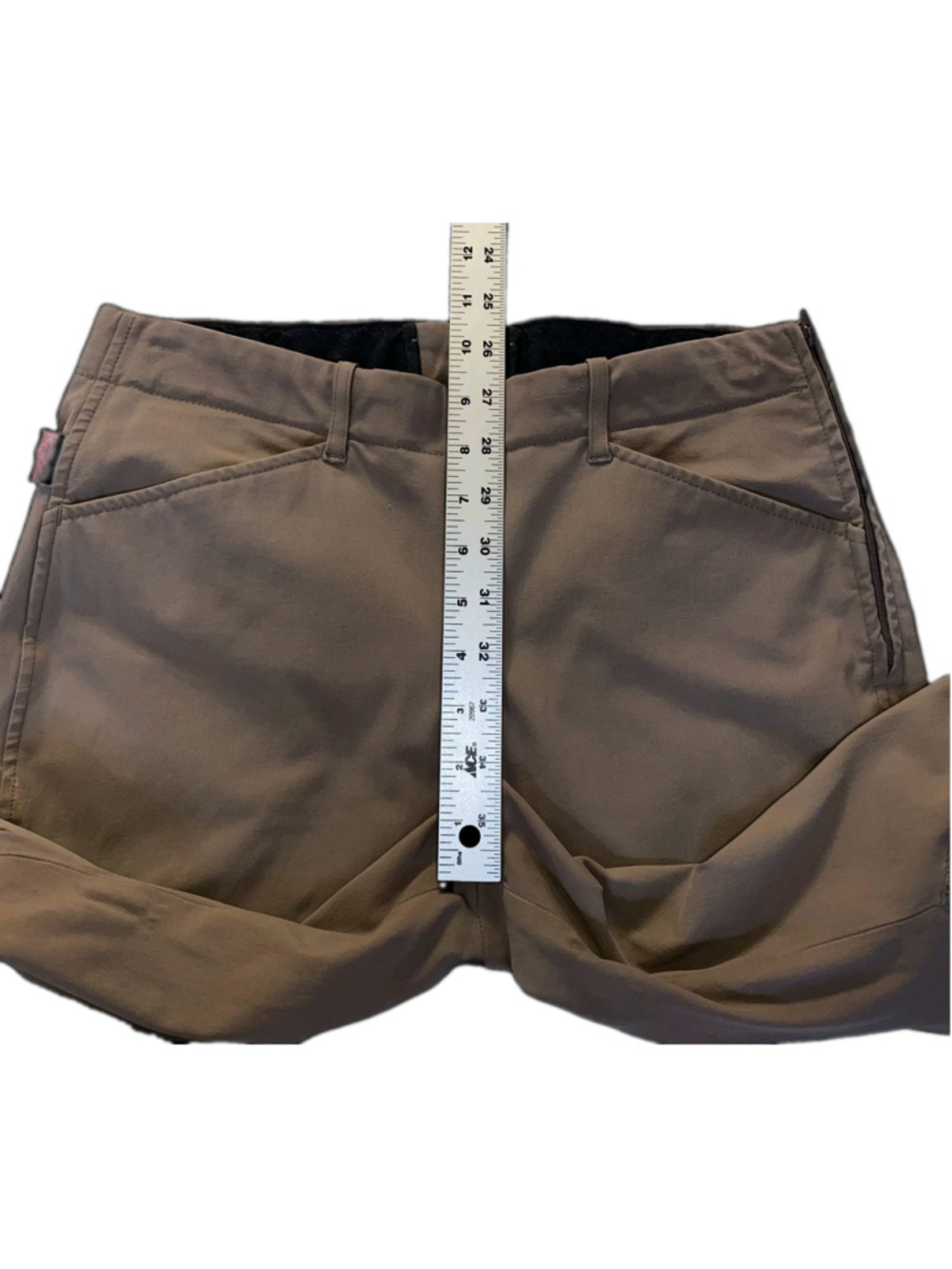 The Tailored Sportsman Wmn 30R Latte Knee Patch Schooling Breeches Side Zip USA - Picture 9 of 14